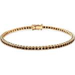 SAVICKI Златна тенис гривна, 585, черни диаманти 1.073К 2.3mm. 17cm