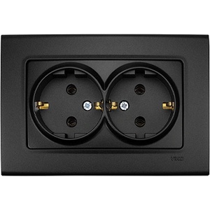 Panasonic КОНТАКТ ДВОЕН VIKO LIn Life 90404056 ЧЕРЕН (90404056)