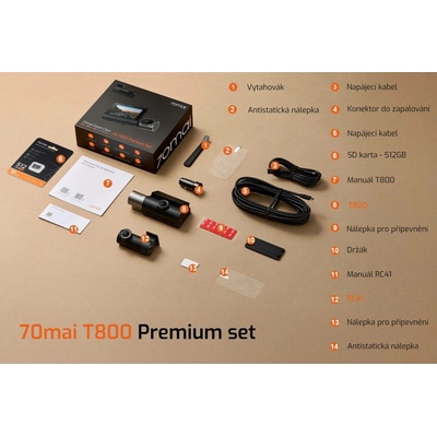 70mai Dash Cam 4K T800 Premium Set
