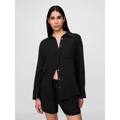 GAP Mušelínová oversize košile Černá