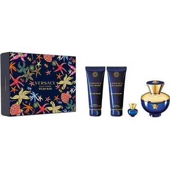 Versace Pour Femme Dylan Blue за жени комплект EDP 100 ml + BL 100 ml + SG 100 ml + EDP 5 ml