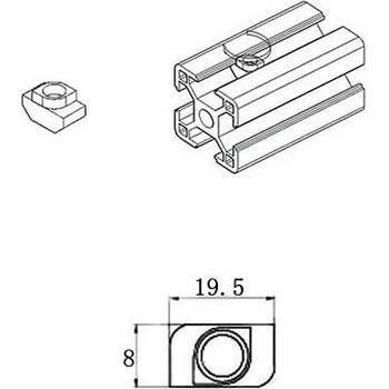Two Trees Т-гайка слот 8 М6, М5, М4 за алуминиеви профили 30х30mm и други - 10 броя в пакет++