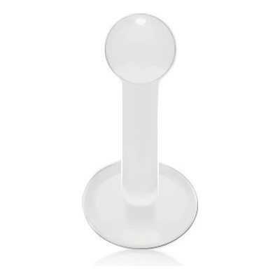 Šperky eshop piercing do brady a rtu z průhledného Bioflexu kulička W18.34