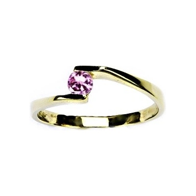 Čištín zlatý žluté zlato růžový zirkon VR 214