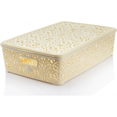 Mega Plast MONAKO L s víkem 10,2 x 40,3 x 27 cm krémový