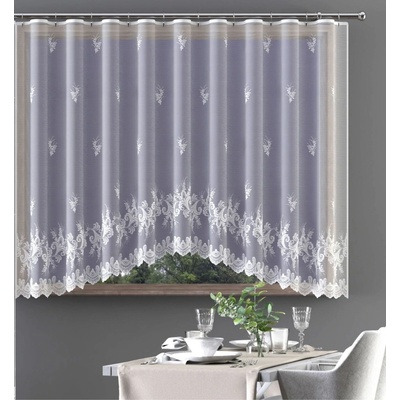 Hotová záclona alebo balkónový komplet, Luisa, biela 350 x 180 cm