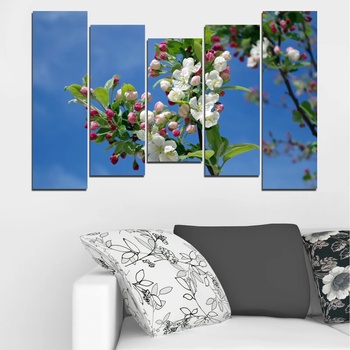 Vivid Home Картини пана Vivid Home от 5 части, Цветя, Канава, 110x65 см, 4-та Форма №0578