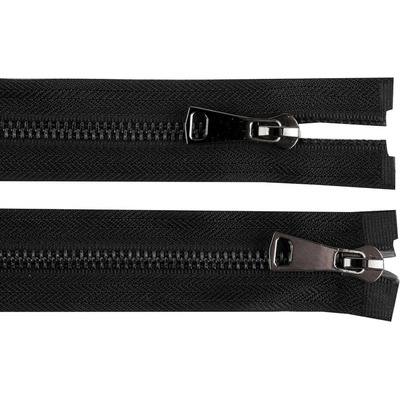 Stoklasa Zip kovový No 5 dělitelný 2 jezdce / dvoucestný 80 cm Balení: 1 ks, Varianta: 2 černá černý nikl 2 černá černý nikl