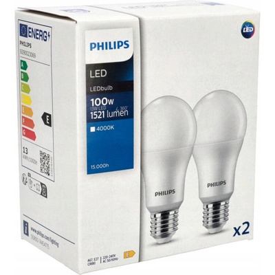 Philips 2x LED žiarovka E27 13W 1521lm 4000K