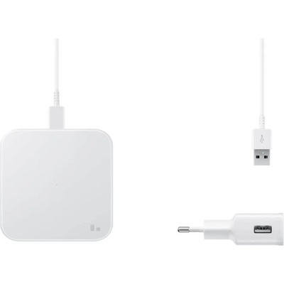 Samsung Wireless Charger Pad EP-P1300TWEGEU - поставка (пад) за безжично захранване на мобилни устройства и слушалки (бял)