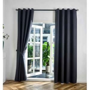 Дрейпари БГ Комплект 2бр. 100% Блекаут завеси с Халки /München Dark с Коланчета, 3 размера, Пълно Затъмняване, Цвят Тъмно Сив код-202410-2-007 (202410-2-007)