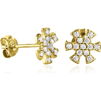 Gemmax Zlaté peckové náušnice vločky GLEYB-27231