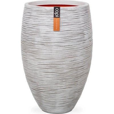 Capi Květináč kulatý Rib NL 55 x 85 cm ivory