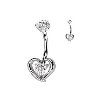 Šperky4U piercing do pupíku titan čirá TIT1352-C