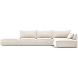 Mazzini Sofa Бежов кадифен ъглов диван (десен ъгъл) Vanda - Mazzini Sofas (MAZ_RCO_51_F1_VANDA1)