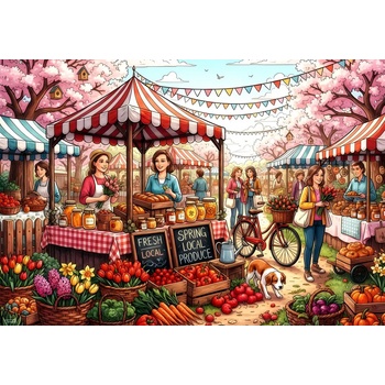 Alipson Puzzle - Puzzle Local Honey and Tulips Spring Farmers - 1 000 piese