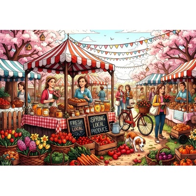 Alipson Puzzle - Puzzle Local Honey and Tulips Spring Farmers - 1 000 piese
