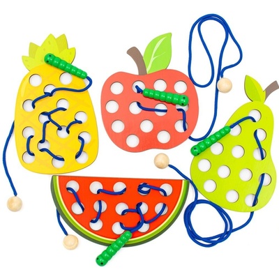 Baby mix dřevěná provlékačka ovoce a zelenina Montessori