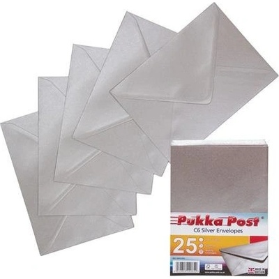 Obálka, C6, silikónová, PUKKA PAD "Silver", strieborná