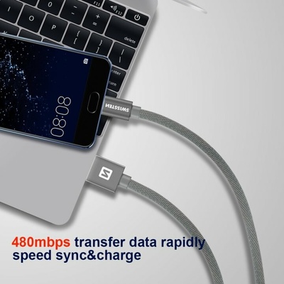Swissten 71521302 USB - USB-C, 2m, šedý
