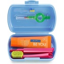 Curaprox Travel Set zubná kefka + CPS medzizubné kefky 2 ks + zubná pasta 10 ml darčeková sada, modrý