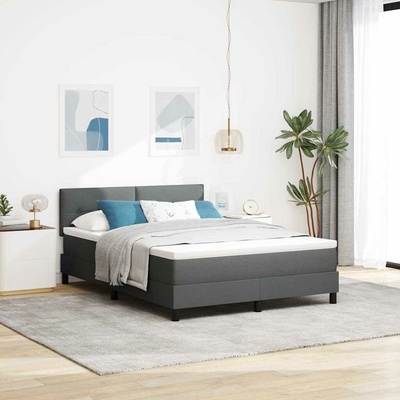 zahrada-XL 3338700 Postel boxspring s matrací Tmavě šedá textil