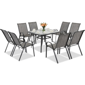 Garden Point Комплект градински мебели за 8 души от сив метал Modena с квадратна маса Garden Point (GAP1081-8)