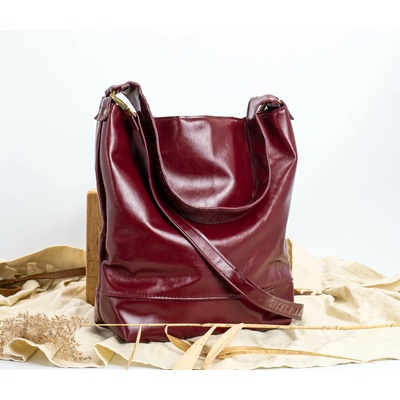 Ammyla kožená kabelka Lana Style burgundy