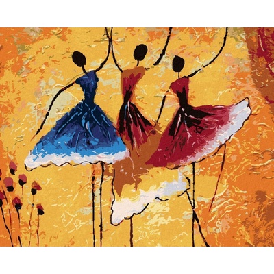 Zuty Malování Podle Čísel Květinové Tanečnice 80 x 100 cm Plátno Rám