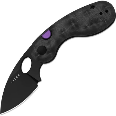 Kizer Microbe M390, Matte DLC Ultra, Fat Carbon Black Dune
