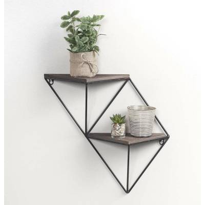 Hanah Home Nástěnná police WR045 ořech černá