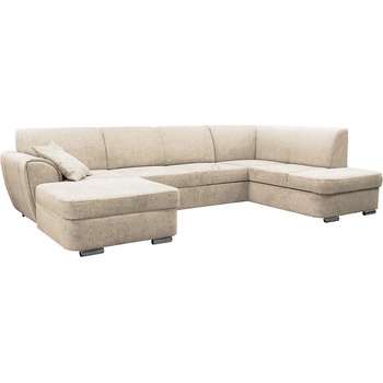 Filex Разтегателна u-образна ъглова холна гарнитура с място за съхранение serpa, дясна, бежова (ff0010)