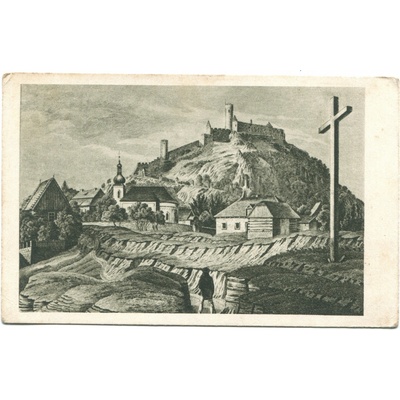 BEZDĚZ. Hrad. Rytina J. Richtera z díla F.A. Hebera