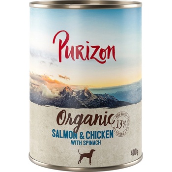 Purizon Organic losos a kuřecí se špenátem 24 x 0,4 kg