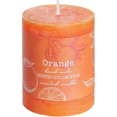 Bartek Candles RUSTIC VÁLEC pomeranč d7x9cm