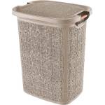  Кош за мръсно пране Tuffex Woow Pattern с дървени дръжки 60 LT - беж (103431/3)