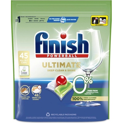Finish Ultimate 0% All in 1 Kapsle do myčky nádobí 45 ks