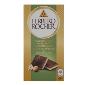 Ferrero Rocher Млечен Шоколад с Макадамия и Лешник 90г