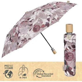 Дамски автоматичен чадър Perletti Green 19135, Магнолия/Лилав