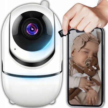 Retoo Detský monitor s kamerou WLAN Detská monitorovacia kamera Vnútorná kamera s farebným nočným videním 2-cestný zvukový PIR senzor Ľudia Alexa Mobilný telefón APP Retoo