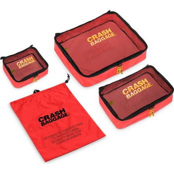 Crash Baggage Кутии за съхранение на дрехи Easy Life с чанта за обувки червени 4 части (CB360.11)