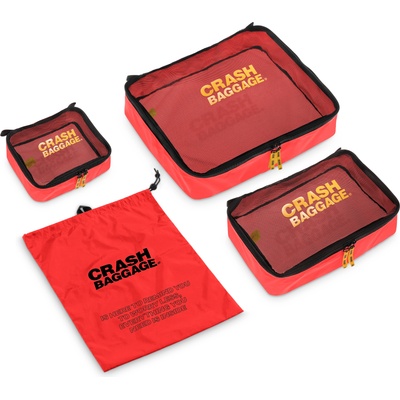 Crash Baggage Кутии за съхранение на дрехи Easy Life с чанта за обувки червени 4 части (CB360.11)