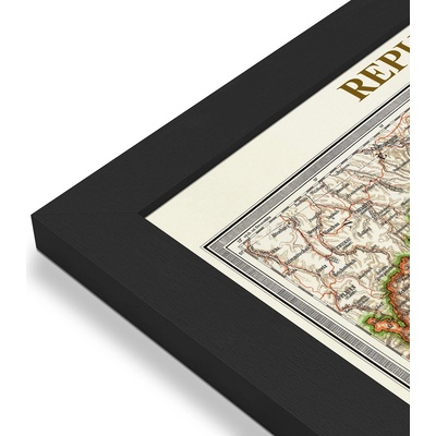 ZES Československo 1933 - nástěnná mapa 113 x 60 cm Varianta: mapa v dřevěném rámu, Provedení: Pegi černý