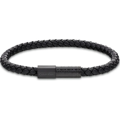 Calvin Klein Černý kožený náramek Industrial Facets 35100088