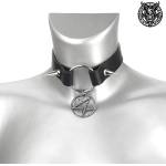 Leather & steel fashion яка pentagram spikes - lsf9 84