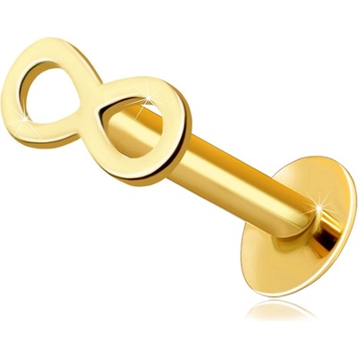 Šperky eshop piercing do rtu a brady z žlutého zlata symbol nekonečna S2GG206.59