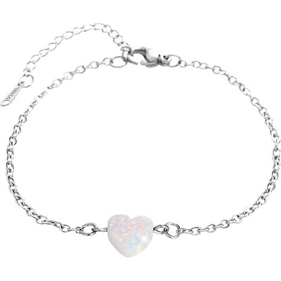 JSB Bijoux srdiečko z opálu v bielej farbe 61500931wh