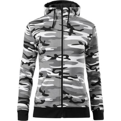 Malfini Dámska maskáčová mikina Camo Zipper C20 maskáčová sivá