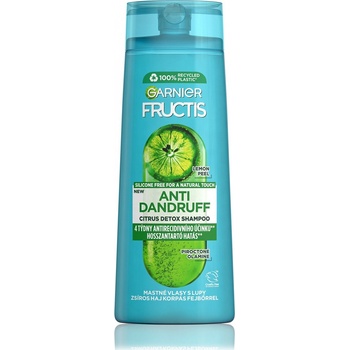 Garnier Fructis Antidandruff Citrus Detox shampoo Šampón pre mastné vlasy s lupinami 250 ml