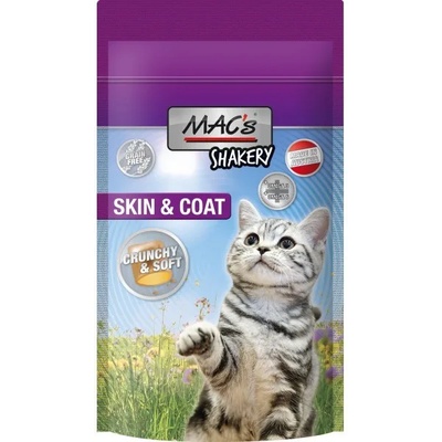 MAC's Mаc's Cat Shakery Skin & Coat - Премиум лакомство за котки , без зърно , за красива козина и кожа, снакс с пилешко, сьомга и говеждо, 4 броя х 60 гр